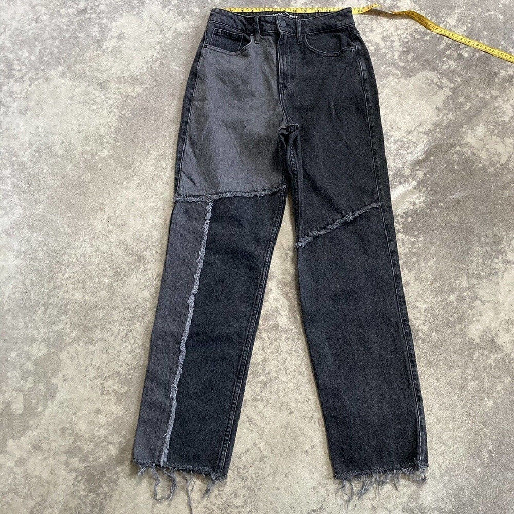Social Tourist‎ High Waisted Mom Jeans Gray Distressed Denim Womens Size 28